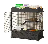 Pet cage,Indoor Rabbit Cage Two Story Bunny Hutch Pet Cage Guinea Pig Cage with fenced Small Animal Poultry Cage Run with Removable Tray