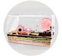 Pet cage, Large Hamster Cage, Clear Hamster House With Iron Wire, Bite Proof Acrylic Mouse Cage, Breathable Cage For Small Animals (Size : 84.5cm-C)