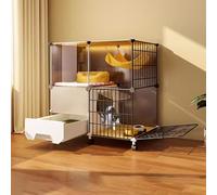 Pet Cage,Outdoor Cat Enclosures for Indoor Cats, Cat Cage with Litter Box, DIY Cat Cage, Cat Cages with Casters to Increase The Height by 4cm for Pet Puppies Ferret Hedgehog