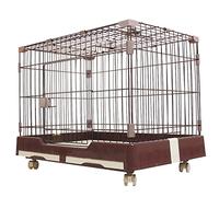 Pet Cage,Pet cage,Dog cage small cat dog with toilet pet cage medium large dog cage suitable for small pets (brown 74 * 49 * 55CM)
