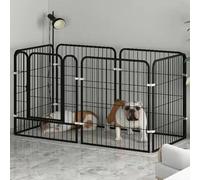 Pet Cage,Pet cage,Dog Playpen Indoor Outdoor, 6 Panels Dog Pen Dog Fence Exercise with Doors for Large/Medium/Small Dogs, Heavy Duty Dog Crate Play Pen for RV Camping Yard,Black,180x90x100cm