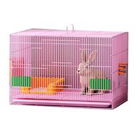Pet Cage,Pet cage,Rabbit Cage, Indoor Rabbit Bunny Hutch with Run, Guinea Pig Pet Cage Small Animal Cage with Ventilation Door and Removable Tray