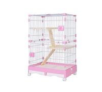 Pet cage, pet fence, cat cage, household indoor with cat door, Ddouble 3 or 4 layer large cat villa cage,beige,72 * 50 * 108CM