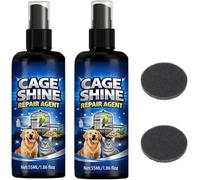 Pet Cage Rust Remover, Instant Shine Cage Repair Agent, Quickly Removes Rust and Stains, Multi Purpose Rust Remover Spray for Metals, 55ml (2PC)