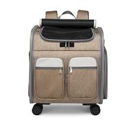 Pet CageDog Cat Trolleys Pet Carrier with Telescopic Handle Pet Bag Outdoor Carries Portable Large Travel Bag Mute Folding Cat Backpack C (A)(B)