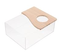 Pet Cages 1pcs Transparent Sand Bath Box Acrylic Bathroom Hamster Container Chinchilla for Bathing Toilet Shower
