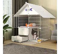 Pet Cages For Cats,Cat Cages Indoor Large With Litter Box,Wire 3 Tier Cat Cage Large,Collapsible Ideal For 1-4 Cats,A-75 * 49 * 109cm