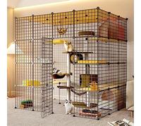 Pet Cages for Cats, Large Indoor Cat Cage, Wire Cat Cage, Portable Guinea Pig Cage, Exercise Place Ideal for 1-3 Cats (147 * 111 * 146cm)