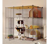 Pet Cages For Cats,Large Indoor Wire Portable Guinea Pig Cage,Exercise Place Ideal For 1-3 Cats,111 * 75 * 109cm