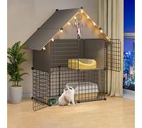 Pet Cages For Small Animals,Guinea Pig Cage With Top,Kitten Cage For Indoor Cats,Collapsible Pet Cage,Portable Cat Cage - Black/White - 6 Sizes,Black-75 * 39 * 109cm