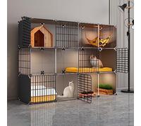 Pet Cages for Small Animals, Portable Guinea Pig Cage, Kitten Cage for Indoor Cats, Wire Cat Cage, Large Exercise Place Ideal for 1-2 Cats (142 * 37 * 107cm)