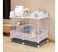 Pet Cages For Small Pets,Rabbit Cages Small Animal Cage With Foot Mats Puppy Pen Guinea Pig Cages,For Small Animals Kitten Puppy Bunny Guinea Pig Ferret Chinchilla,White-75x39x68cm