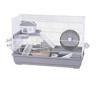 Pet Cages Grey hamster cage double layered water bottle with running wheels