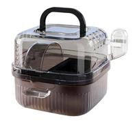 Pet Cages Hamster cage outdoor portable double layered compact for carrying(Black)