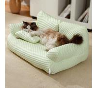 Pet Calming Bed, Non-Slip Orthopedic Sleeping Pad with Small Pillow, Washable Skin-Friendly Furniture Bed for Cats and Dogs