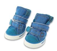Pet Canvas Shoes Dog Boots Non Slip Rubber Sole Spring Autumn Breathable Dogs Shoes Poodle Outdoor Walking Puppy Sneakers (Size : 3)