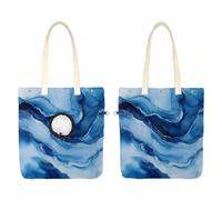 Pet Canvas Shoulder Bag, Blue and White Watercolor Frozen River Portable Cats Carriers Dog Carrying Chest Tote Bag for Small Pets
