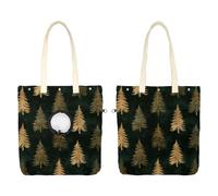 Pet Canvas Shoulder Bag, Boho Woodland Forest Earth Tones Trees Portable Cats Carriers Dog Carrying Chest Tote Bag for Small Pets