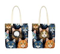 Pet Canvas Shoulder Bag Soft-Sided,Dog Purse Carrier for Small Dogs and Cats, Portable Pet Handbag with Adjustable Hole, Pet Washable Travel Tote Bag,Spring Cats O 16.7''x15.8''