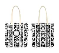 Pet Canvas Shoulder Bag, Western Africa Geometric Seamless Pattern Portable Cats Carriers Dog Carrying Chest Tote Bag for Small Pets