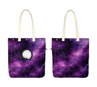 Pet Canvas Shoulder Carrying Bag, Aesthetic Purple Mystical Galaxy Pet Carrier for Small Dogs Cats, Pet Out Shoulder Bag