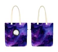 Pet Canvas Shoulder Carrying Bag, Art Mystical Purple Galaxy Pet Carrier for Small Dogs Cats, Pet Out Shoulder Bag