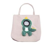 Pet Canvas Shoulder Carrying Bag, Cute Dinosaur Shaped Cat Carrier, L Size Portable Kitten & Puppy Tote, Comfort Carriers for Small Dogs, Cats, and Pets, Handbag for Outdoor, Shopping, and Camping