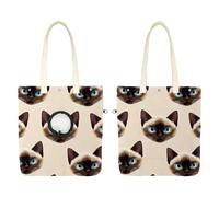 Pet Canvas Shoulder Carrying Bag, Cute Faces of Cats on a Beige Background Cat Carriers with Adjustable Hole for Small Dogs and Cats