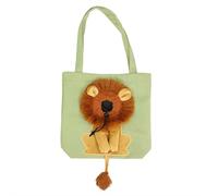 Pet Canvas Shoulder Carrying Bag,Cute Lion Shaped Cat Carrier- Head-Out Design for Small Pets | Multi-Functional Shoulder & Handheld Use,Large Storage Space for Outdoor,Shopping and Camping (Green S)