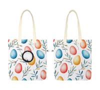 Pet Canvas Shoulder Carrying Bag, Happy Easter Eggs and Branches Pattern Cat Carriers with Adjustable Hole for Small Dogs and Cats