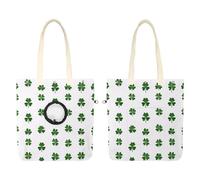 Pet Canvas Shoulder Carrying Bag, Happy Saint Patricks Day Shamrocks Lucky Green Clover Pet Carrier for Small Dogs Cats, Pet Out Shoulder Bag