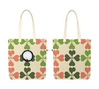 Pet Canvas Shoulder Carrying Bag, Happy St. Patrick's Day Clover Chequered Pattern Cat Carriers with Adjustable Hole for Small Dogs and Cats