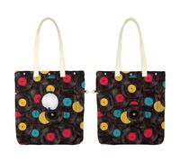 Pet Canvas Shoulder Carrying Bag, Vinyl Vintage Colorful Record Pet Carrier for Small Dogs Cats, Pet Out Shoulder Bag