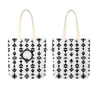 Pet Canvas Shoulder Carrying Bag, Western Africa Geometric Ethnic Pattern Cat Carriers with Adjustable Hole for Small Dogs and Cats