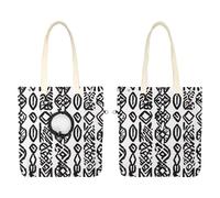 Pet Canvas Shoulder Carrying Bag, Western Africa Geometric Pattern Pet Carrier for Small Dogs Cats, Pet Out Shoulder Bag