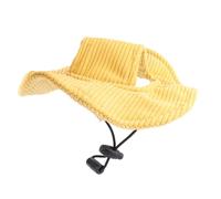 Pet Cap Sun Protection Soft Comfortable Lightweight Cute Corduroy Dog Sun Hat for Cats Dogs with Ear Holes Outdoor Activities (XS)