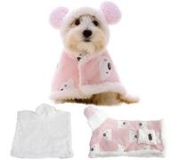 Pet Cape Blanket, Coat for Dogs & Cats Soft Coral Fleece Dog Coat with Button Closure Comfortable & Breathable Thickened Pet Cape Blanket with Easy Maintenance for Cold Weather Size L