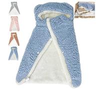 Pet Cape Blanket & Dog Cape Blanket - Hooded Winter Wearable Wrap for Small & Medium Dogs, Soft Double-Layer Flannel Warm Blanket Cape for Indoor & Outdoor Cozy (Blue, M)