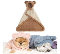 Pet Cape Blanket, Dogs Cold Weather Coat Wraps, Soft double-layer cotton hooded design with snap closure, Suitable for small and medium dogs and cats (milk coffee, L)