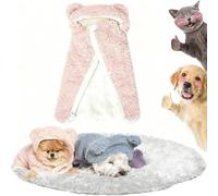 Pet Cape Blanket, Winter Dog Cloak with Hat - Plush Cape Blanket for Small Medium Dogs & Cats, Warm Pet Sleeping Cover, Cozy Thicken Cloak for Chilly Days