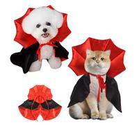 Pet Cape Dog Costumes, Red & Black Halloween Cat Costumes for Cats and Dogs, 40cm Pet Halloween Cape Dog Cat Outfits for Small Dogs and Cats in Cosplay Halloweens Christmas Party