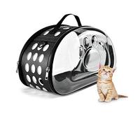 Pet Capsule Pet Carrier Puppy Backpack, Portable Cat and Dog Travel Transport Bag, Breathable Transparent Capsule Animal Backpack (Black Small)
