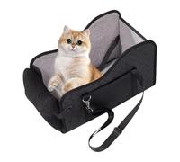 Pet Car Seat - Foldable Portable Dog Seats Cushion for Travel, Secure Booster Seat Carrier with Safety Strap, Puppy Bed for Backseat Front Truck SUV Outdoor Indoor Picnic Use 16.54x9.84x9.06 inches