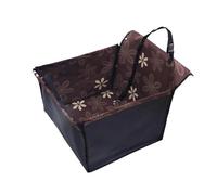 Pet Car Seat for MG MG3 Third Generation 2024 Washable Dog Cat Portable Breathable Bag with Seat Belt Foldable Pet Seat Cover Suitable for Pets Up to 20kg,Coffee Flower