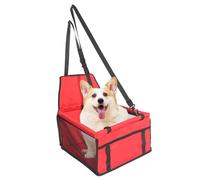 Pet Car Seat Travel Carrier Cage for March 2010-2025, Small Dogs Puppy Accessories Dog Carrier Booster Seat Adjustable Harness Strap,B-Red