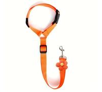 Pet Car Seatbelt - Adjustable Dog Car Harness with Flower Decor for Dogs Cats (Orange)