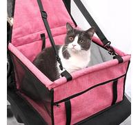 Pet car Seats Small Dogs,Dog Car Seats for Small Medium Dogs & Cats,Portable Puppy/Pet Car Booster Seat with Clip-On Leash and Mesh Window for Pet Up to 12 lbs (Pink, Small)