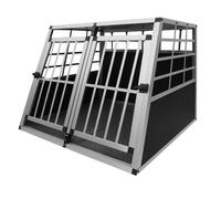 Pet Transport Cage Car Crate Aluminium Double Large Travel Box 2 Doors