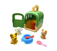 Pet Care Cage Set - Dog Grooming Toy Puppy Carrier, Interactive Accessories Teach Gentle Handling For , Lightweight Role Play Kit Boosts Imagination During Travel, Playroom Fun, Daycare