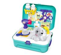 Pet Care Role Play Set Grooming Toys Feeding Dog Backpack Vet Kit Educational Toy for Kids Children (16 pcs)